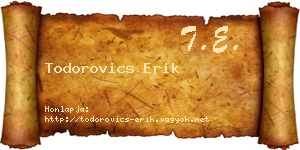Todorovics Erik névjegykártya