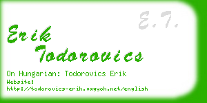 erik todorovics business card